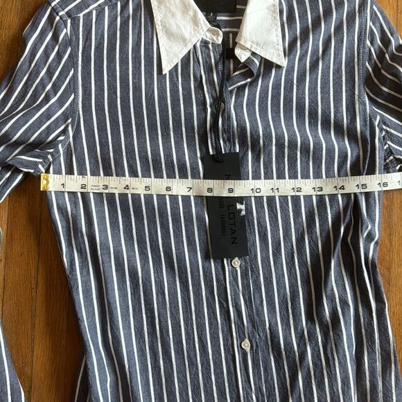 Revolve NILI LOTAN Hailey striped cotton-poplin shirt - Picture 14 of 15